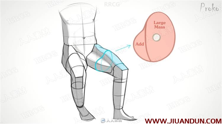 人体腿部肌肉解剖结构数字绘画视频教程 CG 第12张