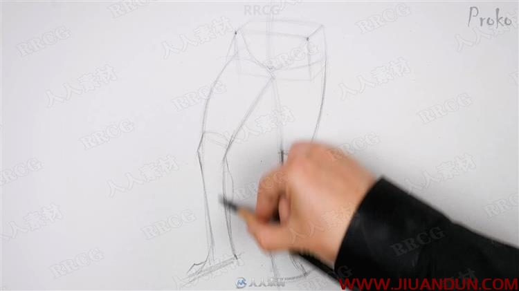人体腿部肌肉解剖结构数字绘画视频教程 CG 第13张