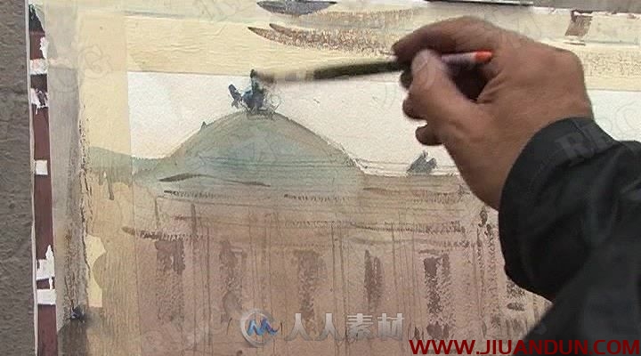 阿尔瓦罗画师巴黎风景写生水彩传统手绘视频教程 CG 第12张
