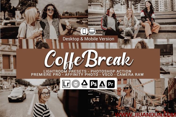 低保和咖啡色电影胶片Lightroom预设/手机滤镜/LUT预设 Coffee Break Presets LR预设 第1张