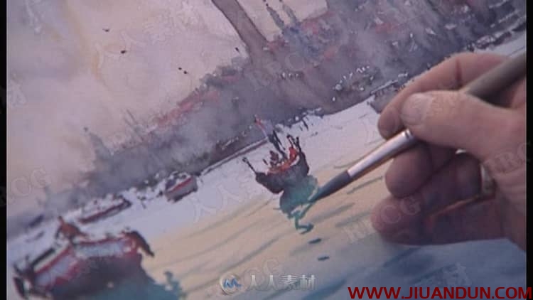 约瑟夫风景水彩画讲座演示传统手绘视频教程 CG 第10张