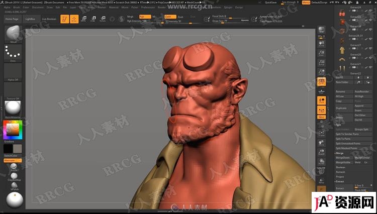 ZBrush地狱男爵角色数字雕刻完整实例制作视频教程 3D 第3张