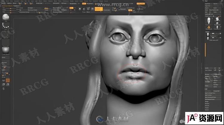 ZBrush《权利的游戏》龙女头发3D模型雕刻制作流程视频教程 3D 第2张