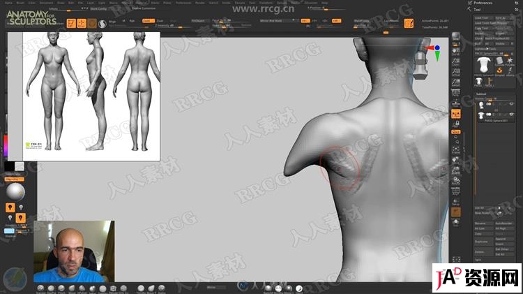 ZBrush完整女性人体解剖数字雕刻大师级视频教程 3D 第11张