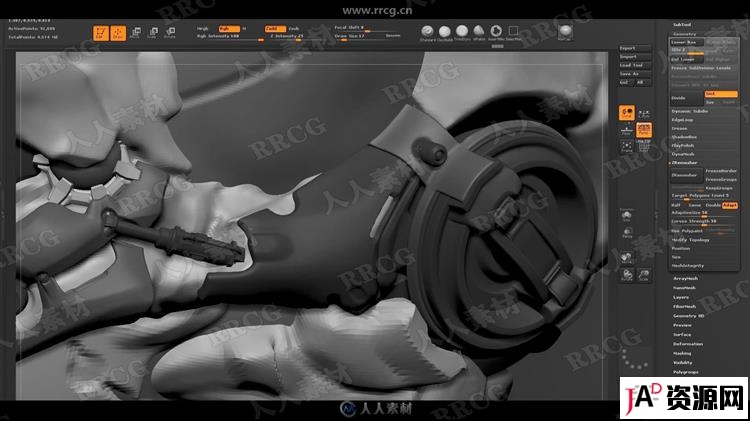 ZBrush机械人角色雕刻完整制作流程视频教程 3D 第4张