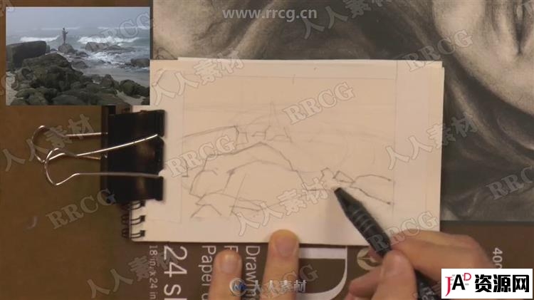 木炭风景画传统艺术绘画技术训练视频教程 design others 第3张