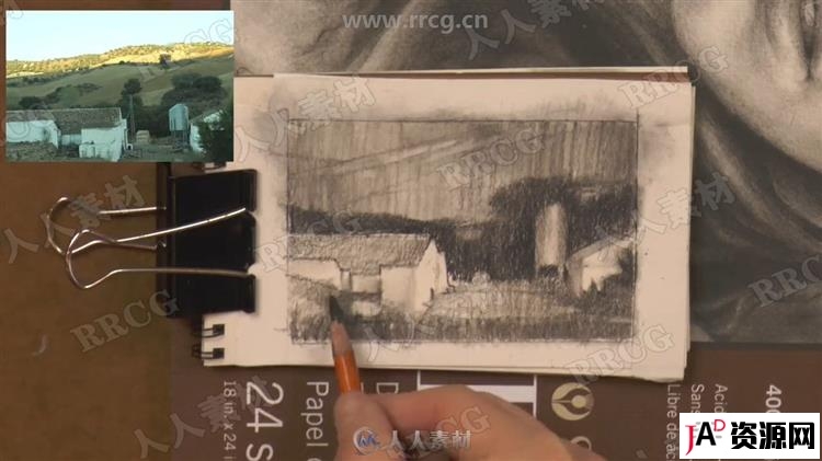 木炭风景画传统艺术绘画技术训练视频教程 design others 第2张