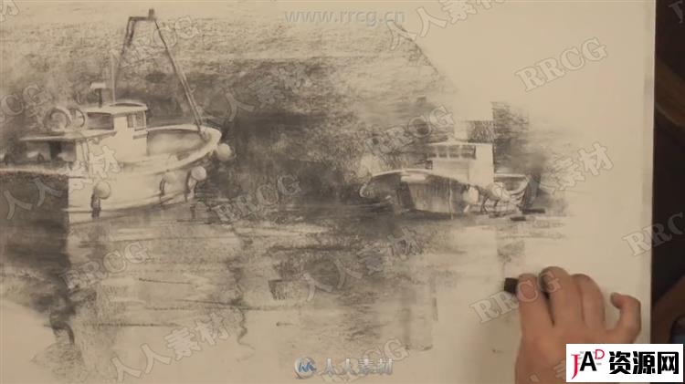 木炭风景画传统艺术绘画技术训练视频教程 design others 第6张