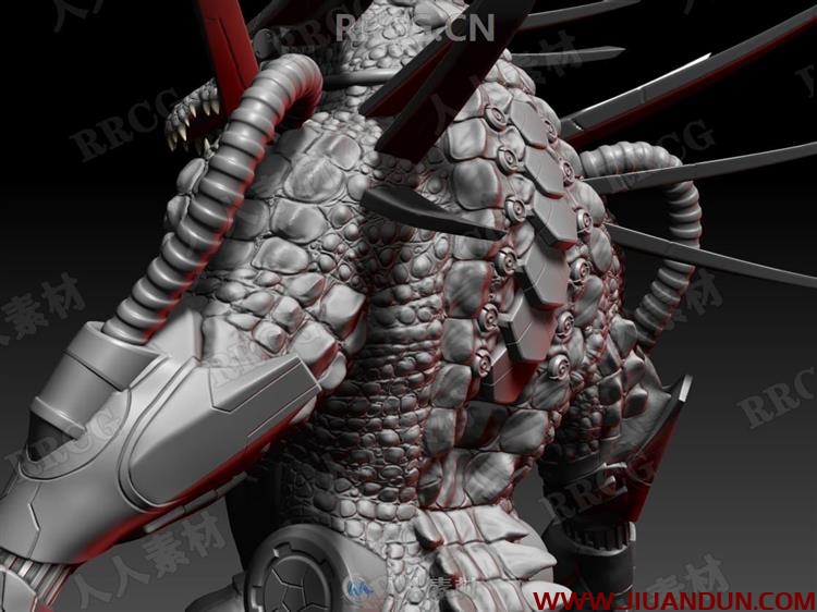 ZBrush机甲蜥蜴数字雕刻制作全流程视频教程 3D 第2张