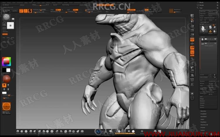 ZBrush机甲蜥蜴数字雕刻制作全流程视频教程 3D 第6张