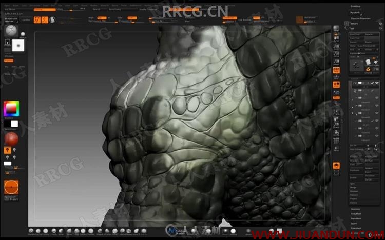 ZBrush机甲蜥蜴数字雕刻制作全流程视频教程 3D 第10张