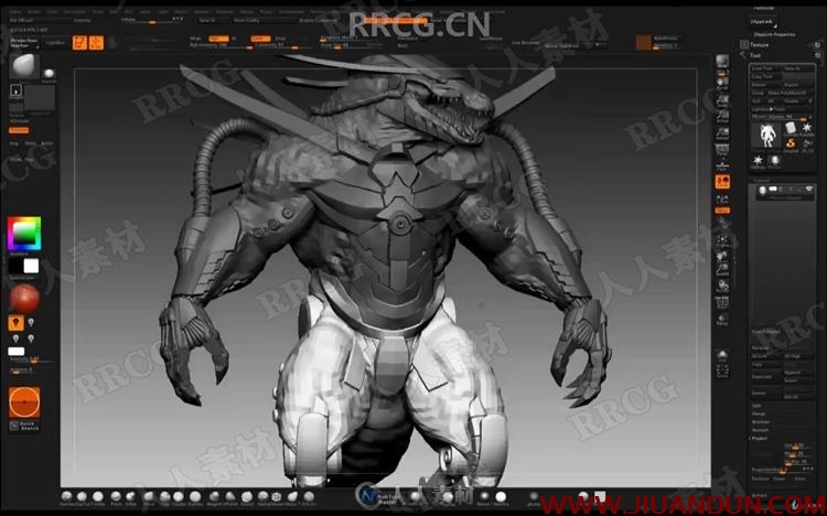 ZBrush机甲蜥蜴数字雕刻制作全流程视频教程 3D 第12张