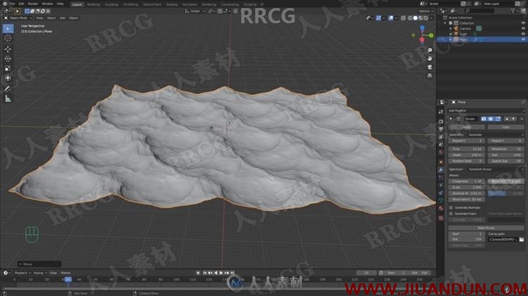 Blender山水云草自然环境实例制作视 3D 第8张