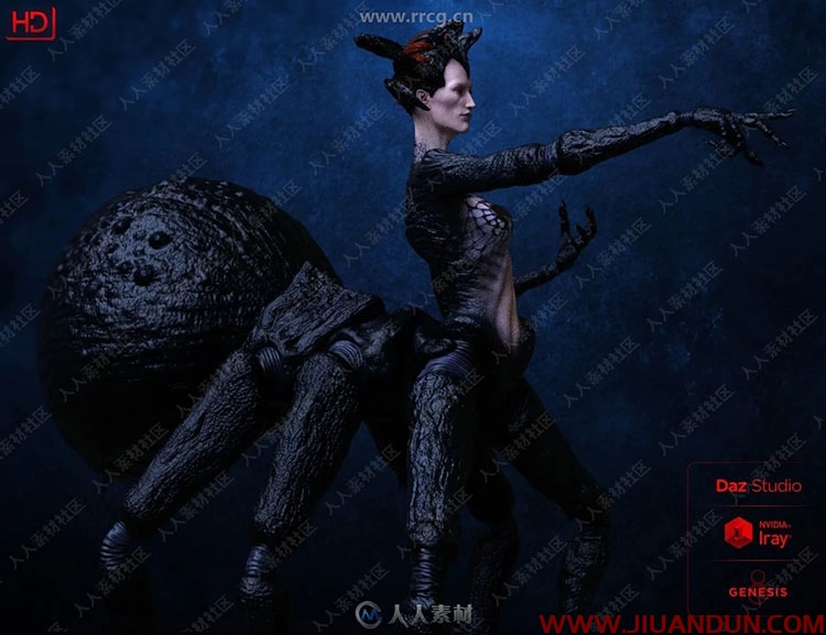 恐怖黑寡妇恶魔形象角色3D模型合集 3D模型 第1张