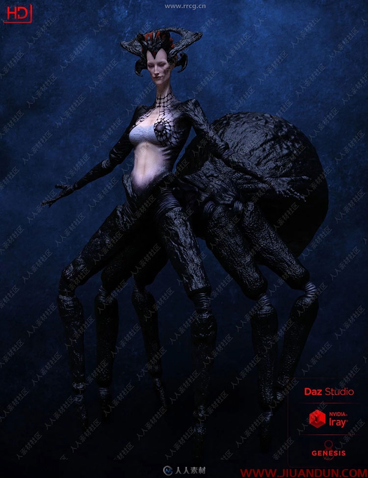 恐怖黑寡妇恶魔形象角色3D模型合集 3D模型 第5张