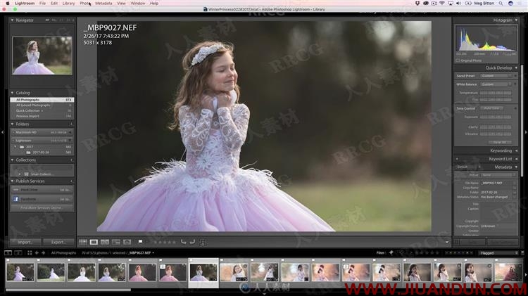 女童冬季室外公主装扮拍摄及后期LR预设调色视频教程 LR 第12张