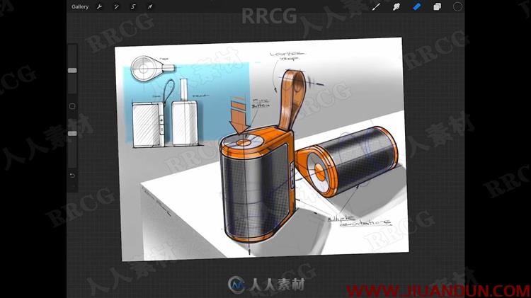 iPad pro中使用Procreate概念工业艺术产品视频教程 CG 第13张