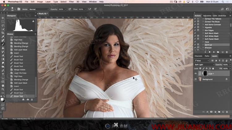 PS孕妇照天使之翼素材合成图像处理视频教程 PS教程 第9张