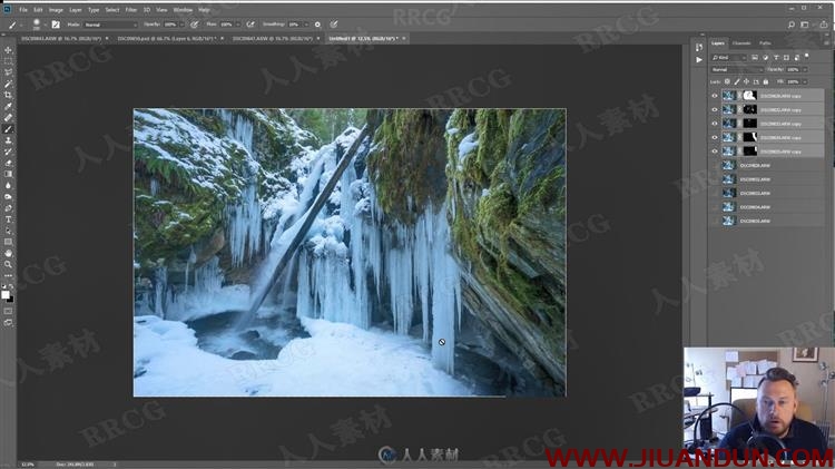 自然景观冰冻瀑布场景摄影PS后期修饰视频教程 PS教程 第4张