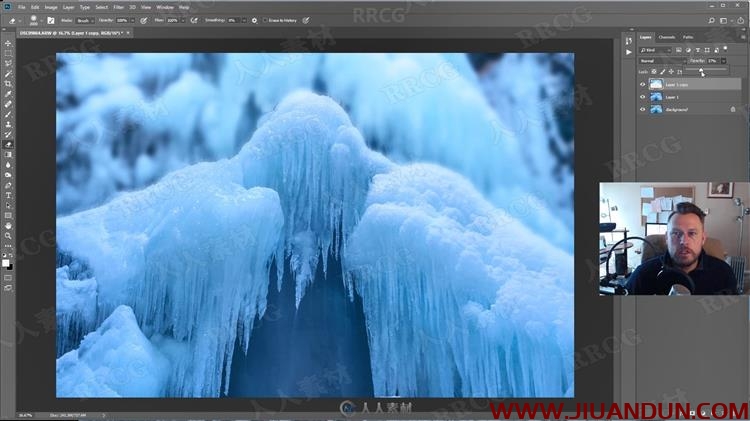 自然景观冰冻瀑布场景摄影PS后期修饰视频教程 PS教程 第7张