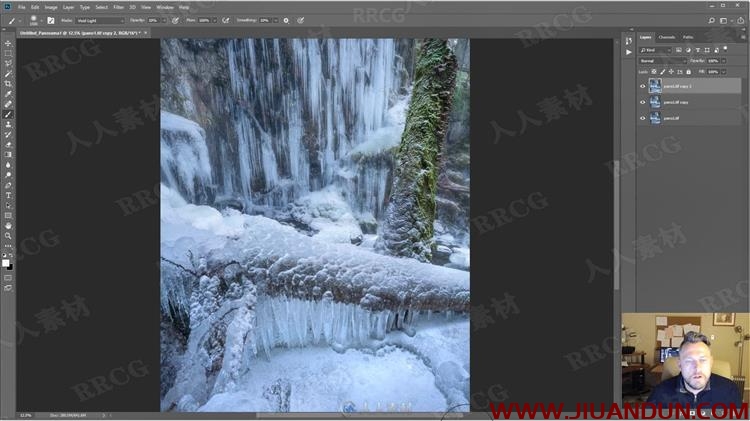 自然景观冰冻瀑布场景摄影PS后期修饰视频教程 PS教程 第10张
