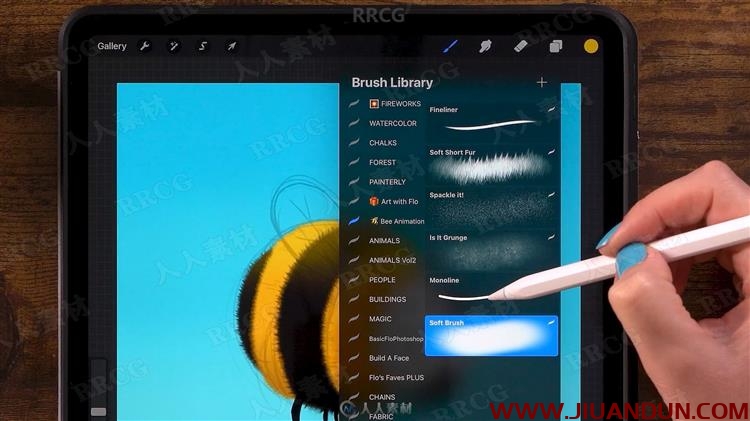 iPad pro中使用Procreate创建可爱蜜蜂采蜜动画插图视频教程 CG 第8张