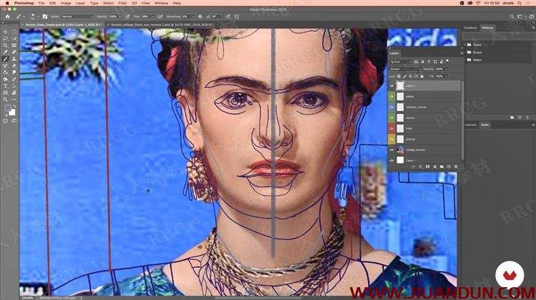 PS笔触鲜明色彩人物肖像数字绘画视频教程 PS教程 第14张