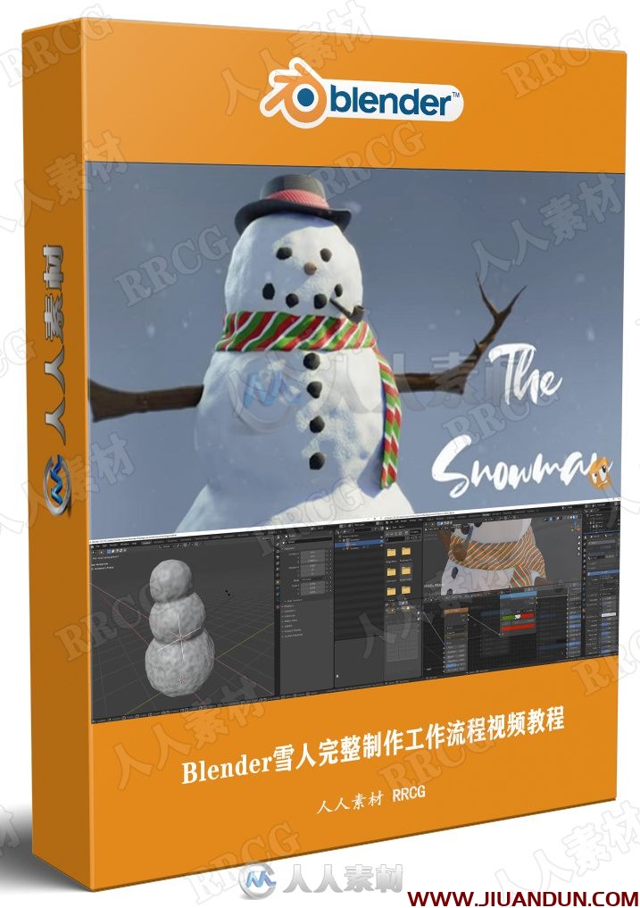 Blender雪人完整制作工作流程视频教程 3D 第1张