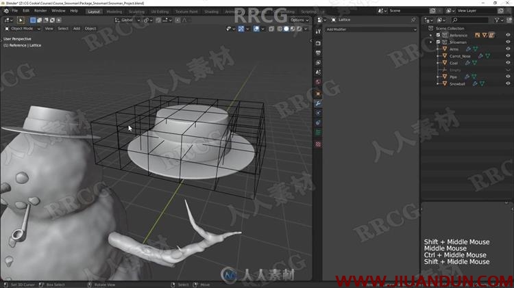 Blender雪人完整制作工作流程视频教程 3D 第5张