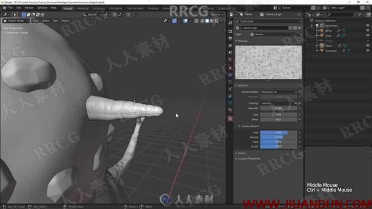 Blender雪人完整制作工作流程视频教程 3D 第7张