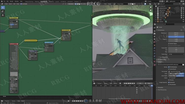 Blender超酷UFO劫持人类VFX特效制作流程视频教程 3D 第13张