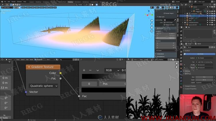 Blender 3D森林环境场景制作工作流程视频教程 3D 第11张