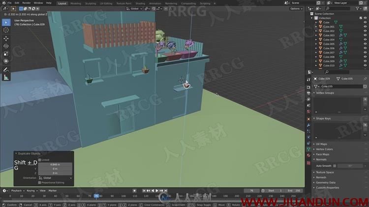 Blender建筑物细节等距建模视频教程 3D 第9张