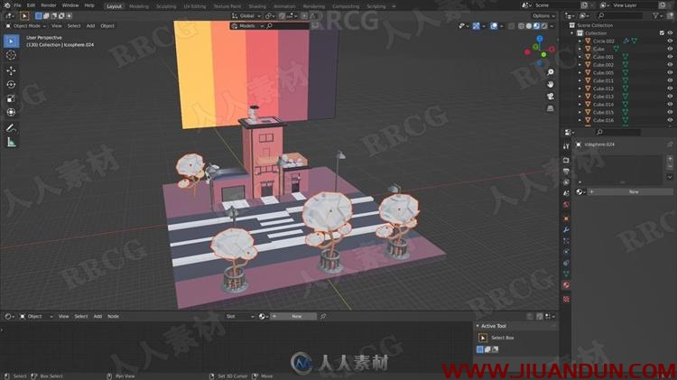 Blender建筑物细节等距建模视频教程 3D 第12张