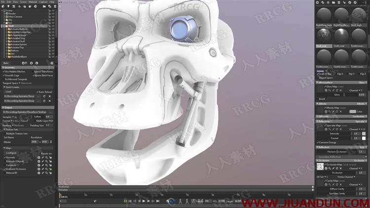 [Zbrush] 机械头骨数字雕刻建模完整制作流程视频教程 CG 第15张