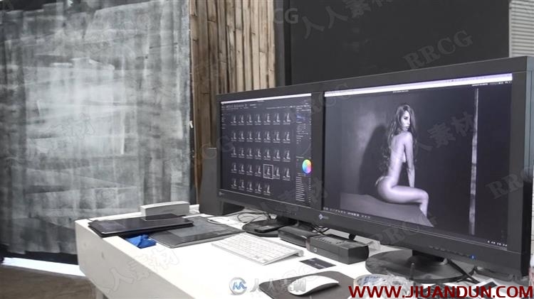 女性半裸摄影及后期黑白色调修饰视频教程 摄影 第7张