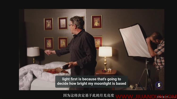 Hurlbut Academy如何为电影在夜景室内场景布光营造自然外观中文字幕 摄影 第6张