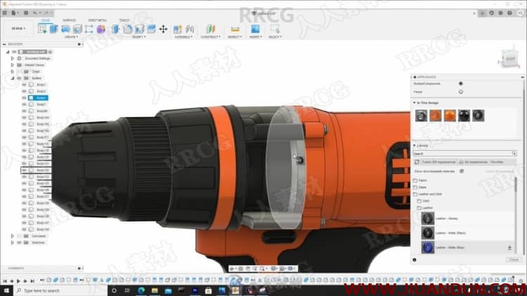 Fusion 360电钻模型设计实例制作训练视频教程 3D 第8张