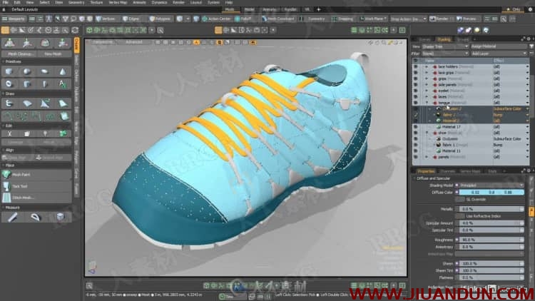 Modo逼真鞋子3D建模制作视频教程 3D 第12张