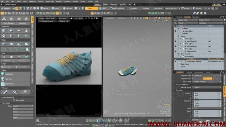 Modo逼真鞋子3D建模制作视频教程 3D 第14张