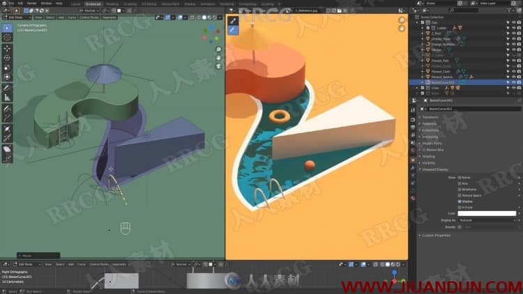 Blender 3D场景制作成2D插画技术工作流程视频教程 3D 第2张