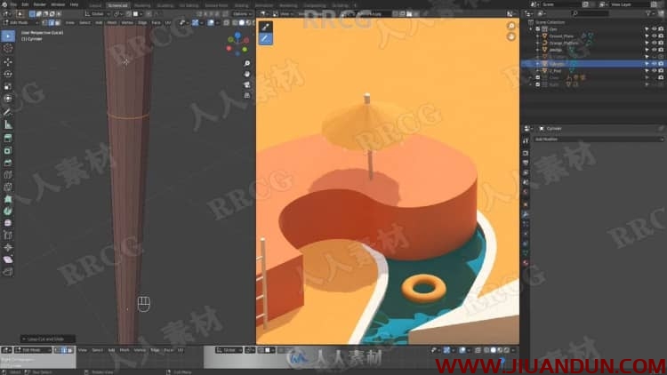 Blender 3D场景制作成2D插画技术工作流程视频教程 3D 第4张