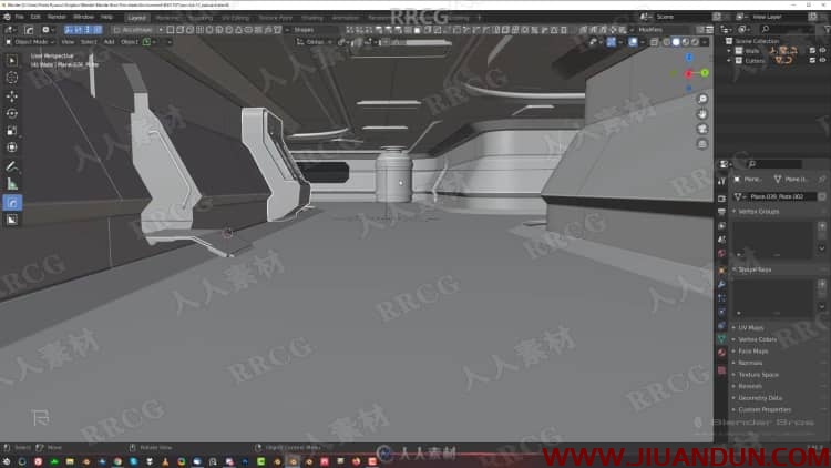 Blender科幻飞船舱环境场景硬表面建模工作流程视频教程 3D 第11张