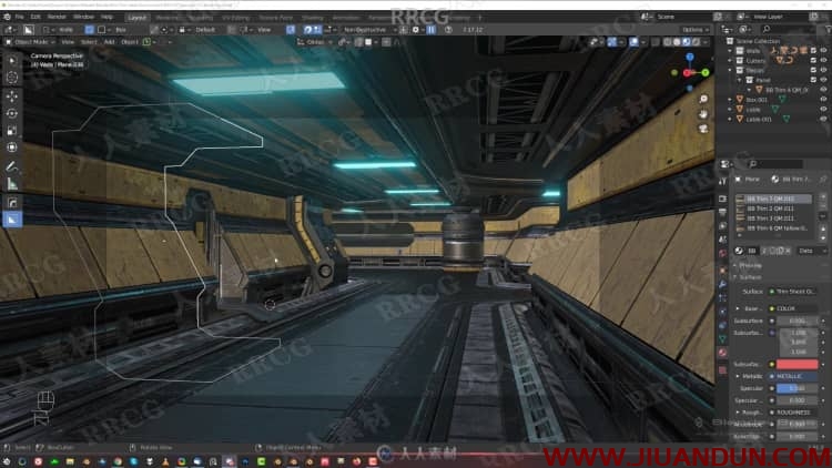 Blender科幻飞船舱环境场景硬表面建模工作流程视频教程 3D 第12张