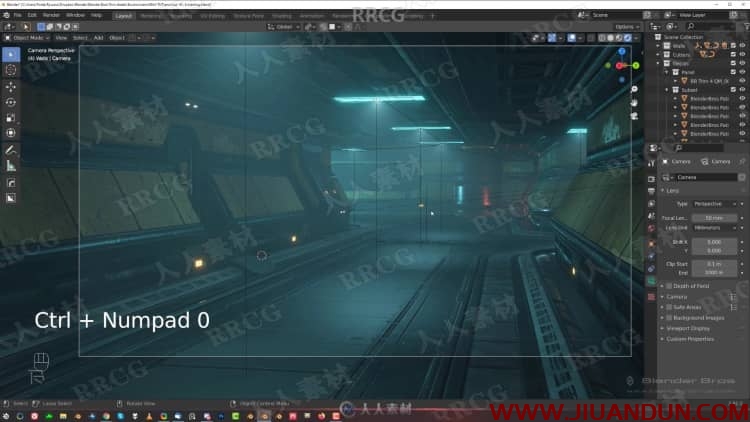 Blender科幻飞船舱环境场景硬表面建模工作流程视频教程 3D 第13张
