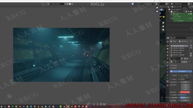 Blender科幻飞船舱环境场景硬表面建模工作流程视频教程 3D 第14张