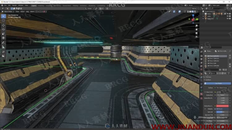 Blender科幻飞船舱环境场景硬表面建模工作流程视频教程 3D 第19张