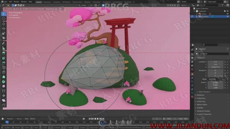 Blender卡通日本小岛低聚场景实例制作视频教程 3D 第2张