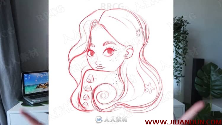 iPad中绘制卡通女性角色数字绘画视频教程 CG 第2张
