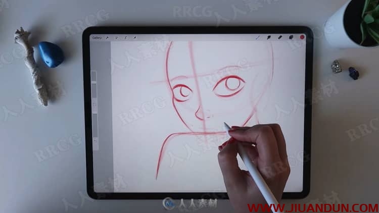 iPad中绘制卡通女性角色数字绘画视频教程 CG 第7张